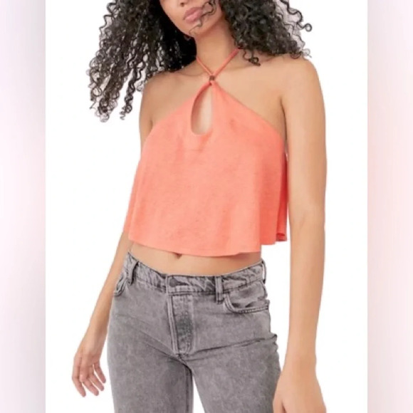 NWT Free People Long Weekend Knit Halter Tank in Watermelon Size XL - Picture 3 of 10